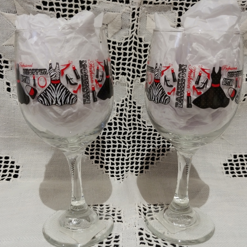 Green Brier Wine Glasses, "Professional Shopper"..